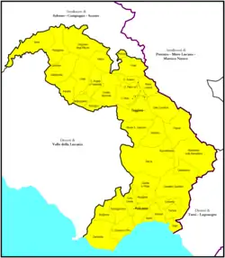 Diecéze Teggiano-Policastro na mapě