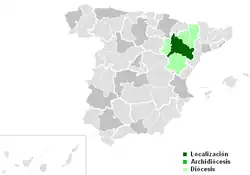 Arcidiecéze zaragozská na mapě