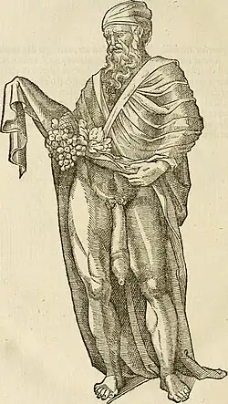 Umělecké ztvárnění makropenisu (1579, Francie)