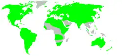 Mapa rozšíření cedivečkovitých
