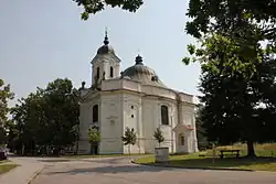 Farní kostel Panny Marie Bolestné na Dobré Vodě u Čes. Budějovic.