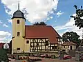 Kostel v Döbrichau s hrázděnou lodí