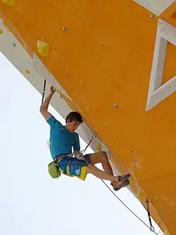 Domen Škofic v semifinále ME 2013 v lezení na obtížnost, Chamonix