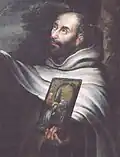 Detail ze Stevensova obrazu Panna Marie Vítězná z kostela P. Marie Vítězné na Malé Straně z roku 1641