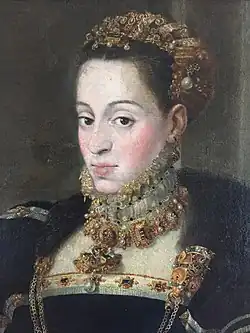 Portrét mladé Markéty v době svatby s Adamem z Ditrichštejna kolem roku 1555. Obraz pochází z Lobkovické sbírky na zámku Nelahozeves.