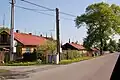 Doubrava (Karviná) Finská kolonie jedna s posledních obytných kolonií. Pohled ze silnice vedoucí k zámku od pekárny Komendir. (2013)