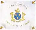 prapor katolicko-královské armády Vendée se symboly monarchie