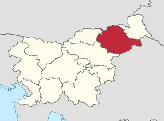 Poloha Podrávského regionu v rámci Slovinska