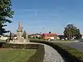 Část náměstí se sousoším sv. Floriána