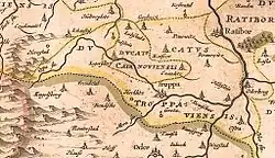 Krnovské a Opavské knížectví na mapě z roku 1645