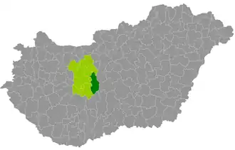 okres Dunaújváros na mapě Maďarska