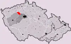 Džbán na mapě Česka