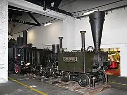 Lokomotiva č. 4 "GMUNDEN" (Günther 131/54) k.k. priv. Ersten Eisenbahn-Gesellschaft (EEG) v muzeu Jižní dráhy v Mürzzuschlagu, 2021