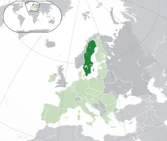 Poloha Švédska v Evropě a EU