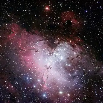 Orlí mlhovina na snímku z observatoře ESO v La Silla.