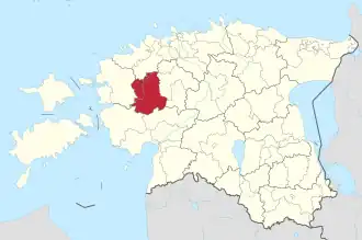 Obec Märjamaa v rámci kraje Raplamaa