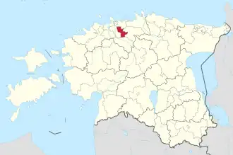 Obec Raasiku v rámci kraje Harjumaa