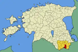 Obec Haanja v rámci kraje Võrumaa (před rokem 2017)