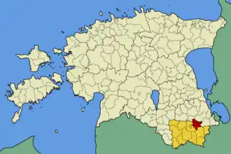 Obec Lasva v rámci kraje Võrumaa (před rokem 2017)