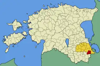 Obec Orava v rámci kraje Põlvamaa (před rokem 2017)