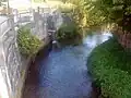 Soutok Pegnitz (vodopád zleva) a Fichtenohe (zprava)