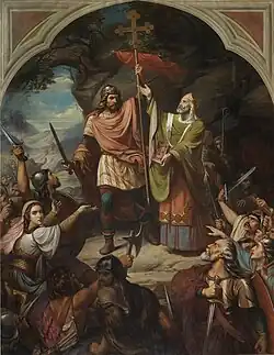 Provolání Pelaya prvním králem Asturie u Covadongy a začátek španělské reconquisty