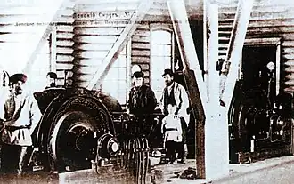 Strojovna elektrárny koncem 19. století