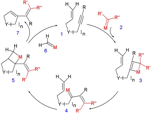Mechanismus metateze enynu