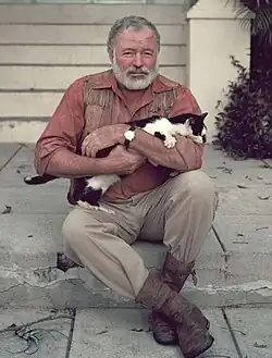 Ernest Hemingway s kočkou, 1954