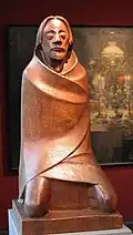 Ernst Barlach, Asketa (Der Asket), další titul Modlitebník (Der Beter) (1925, ořechové dřevo, Werkverz. II, č. 389)