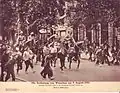 Němečtí vojáci projíždějící ulicemi Varšavy, 5. srpen 1915