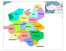 Členění provincie na distrikty