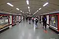 Spojovací chodba nad nástupištěm k vestibulu