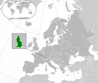 Poloha Lichtenštejnska