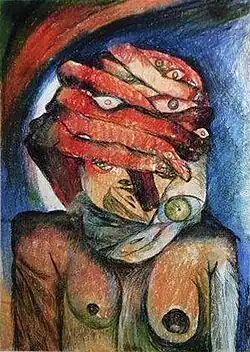 Bez názvu, mediumní kresba, pastel