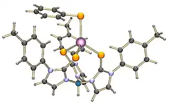 Struktura tetraedrického komplexu TmpTolZnSPh