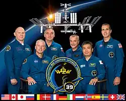 (zleva) Artěmjev, Swanson, Skvorcov ml., Ťurin, Wakata a Mastracchio
