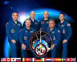 Zleva Skvorcov, Swanson, Artěmjev, Gerst, Surajev a Wiseman