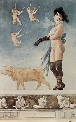 Pornokratès rozm: 70x45 cm technika: akvarel, pastel, kvaš, umístění: Namur,Vallonia,Belgie