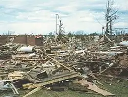 Ukázka škod tornáda kategorie F4 damage example
