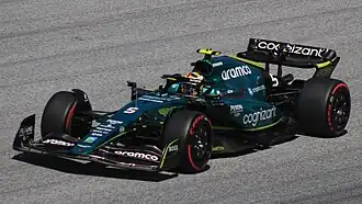 Sebastian Vettel řídící vůz AMR22 při tréninku před Grand Prix Rakouska 2022.