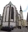 kostel z Demelovy ul.