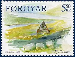 Fjallavatn na poštovní známce