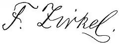 Ferdinand Zirkel – podpis