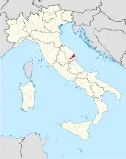 Provincie Fermo na mapě Itálie
