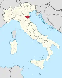 Provincie Ferrara na mapě Itálie