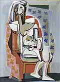 Žena v křesle s knihou, 1930
