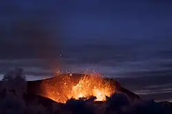 Eyjafjallajökull (březen 2010).