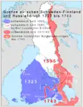Rozsah švédské provincie Finsko ve středověku (modře)