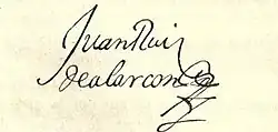 Juan Ruiz de Alarcón – podpis